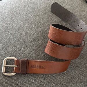 Fossil Tan Brown Leather Men's Belt